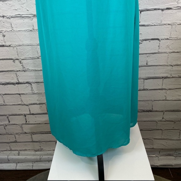 Gianni Bini Teal Blue Sheath Dress Maxi Dress size 8 Demur - Picture 3 of 11
